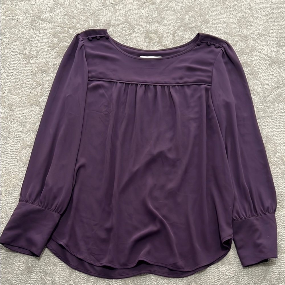 SZ L Loft Deep Purple Blouse
